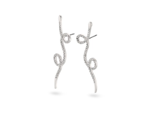 PILGRIM - EBBA Crystal Snake Earrings - Silver-Plated - 4.5 cm, bild 2