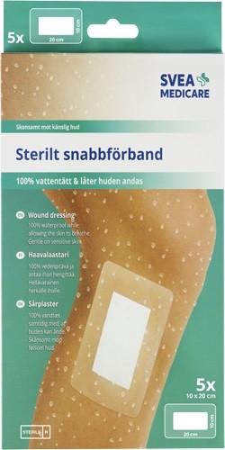 Svea Medicare Snabbförband vattentätt 10 x 20 cm, 5 st