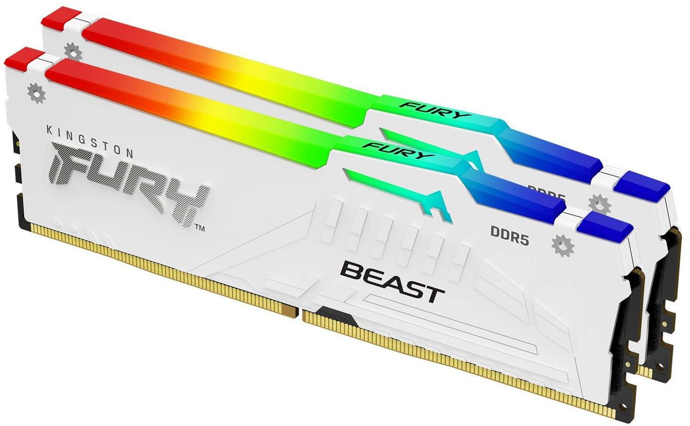 Kingston 32GB (2x16GB) DDR5 6400MHz CL32 FURY Beast RGB Vit AMD EXPO/Intel XMP 3.0, bild 4