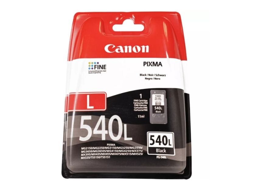 Canon PG-540L - L-storlek - svart - original - bläckpatron - för PIXMA MG2250, MG3250, MG3510, MG3550, MG3650, MG4250, MX395, MX455, MX475, MX525, MX535