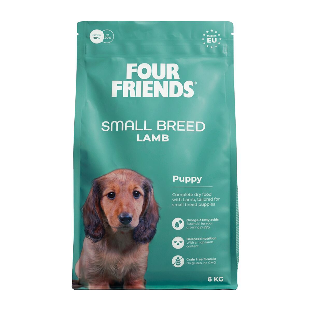 FourFriends Dog Small Breed Puppy Lamb Torrfoder till Valp 6kg