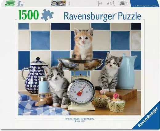 Ravensburger Pussel: Kittens in the Kitchen 1500 Bitar, bild 4