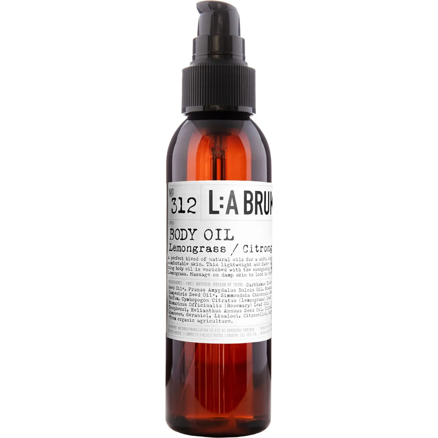 L:a Bruket Body Oil 312 Lemongrass 120 ml