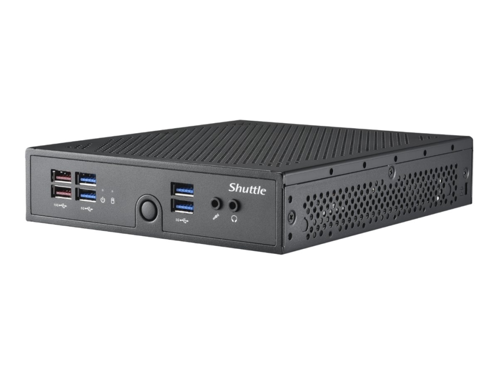 Shuttle XPC slim DS50U - Barebone - Slim-PC LGA1700-uttag - 1 x Celeron 7305 - RAM 0 GB - UHD Graphics - Gigabit Ethernet, 2.5 Gigabit Ethernet - svart