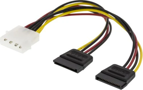 DELTACO Serial-ATA x2 strömadapter 12v