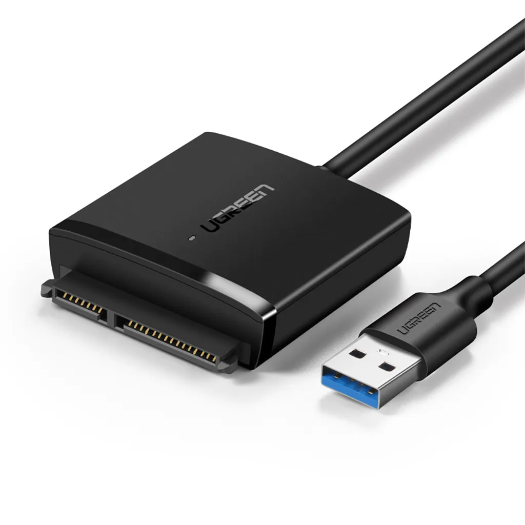 Ugreen 60561 SATA till USB-adapter 2.5/3.5 HDD/SSD, USB 3.2 5 Gbps, svart, bild 2