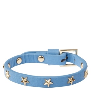 DARK Leather Star Stud Bracelet Mini Ibiza Blue