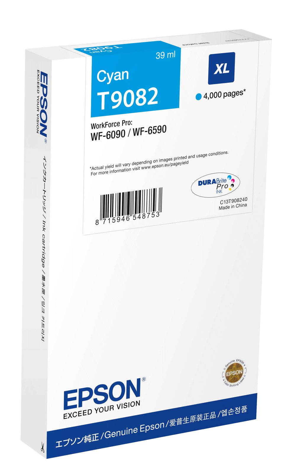 Epson T9082 XL Cyan, 39 ml, 4000 sidor, bild 3