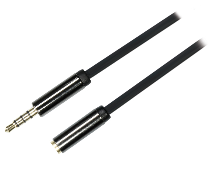 DELTACO Audiokabel 3,5mm ha-ho 4-pin Svart 0,5m, bild 3