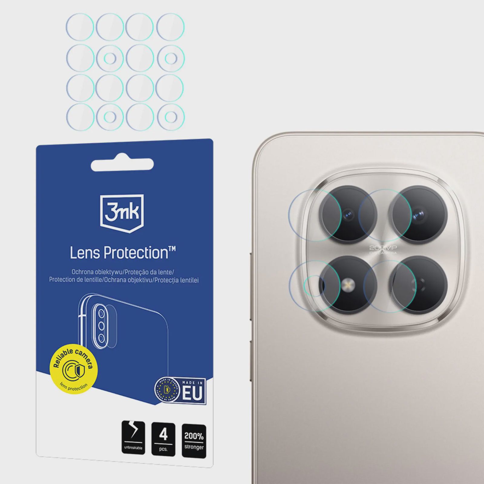 3mk Lens Protection™ Hybrid kameralinsglas för Xiaomi Redmi Note 15 Pro 5G