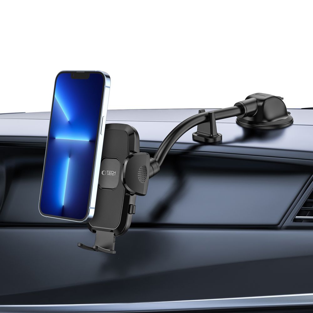 Tech-Protect V3 biltelefonhållare med lång arm för vindruta/cockpit - svart, bild 5