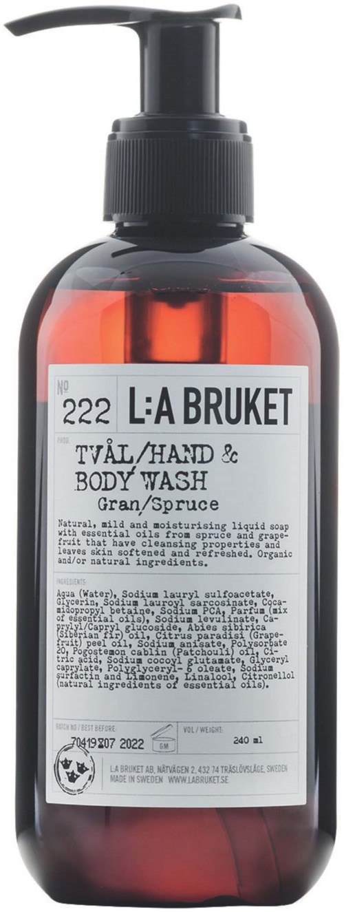 L:A BRUKET 222 Hand & Body Wash Spruce 240 ml 240 ml