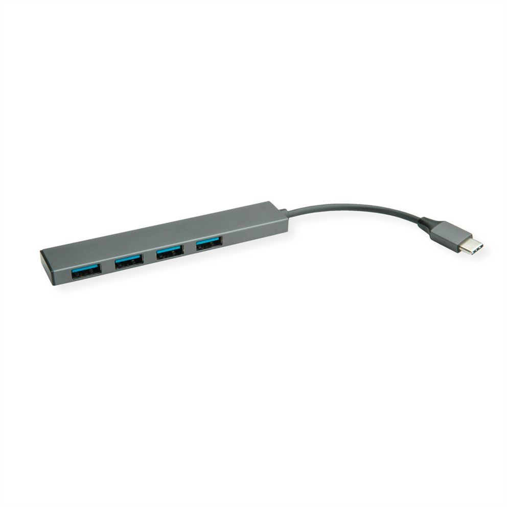 ROLINE 14.02.5052, USB 3.2 Gen 1 (3.1 Gen 1) Type-C, USB 3.2 Gen 1 (3.1 Gen 1) Type-A, 5000 Mbit/s, Grå, Gjuten aluminium, USB