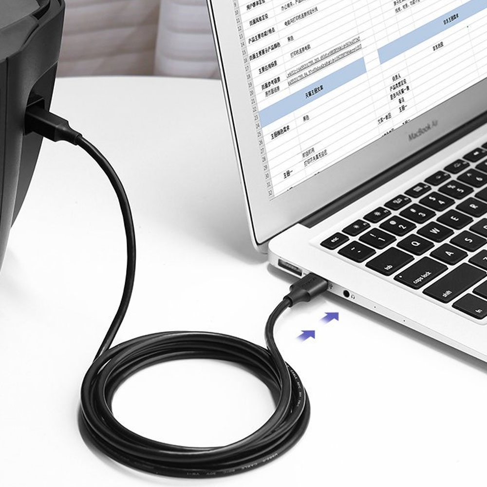 UGREEN USB-skrivarkabel USB-A till USB-B, 1,5m - Svart, bild 2