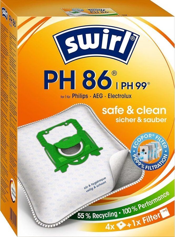 Swirl PH 86 / PH 99 Dammsugarpåsar - 4-pack