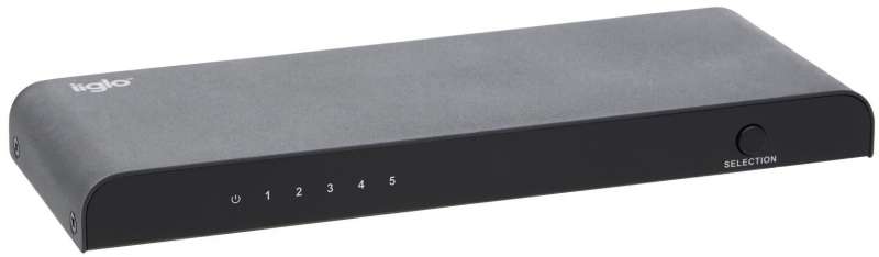 iiglo Manuell HDMI-Switch för 5 enheter - Fjärrkontroll