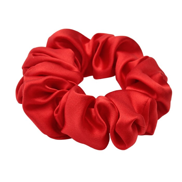 Lenoites Mulberry Silk Scrunchie Red 1 pcs