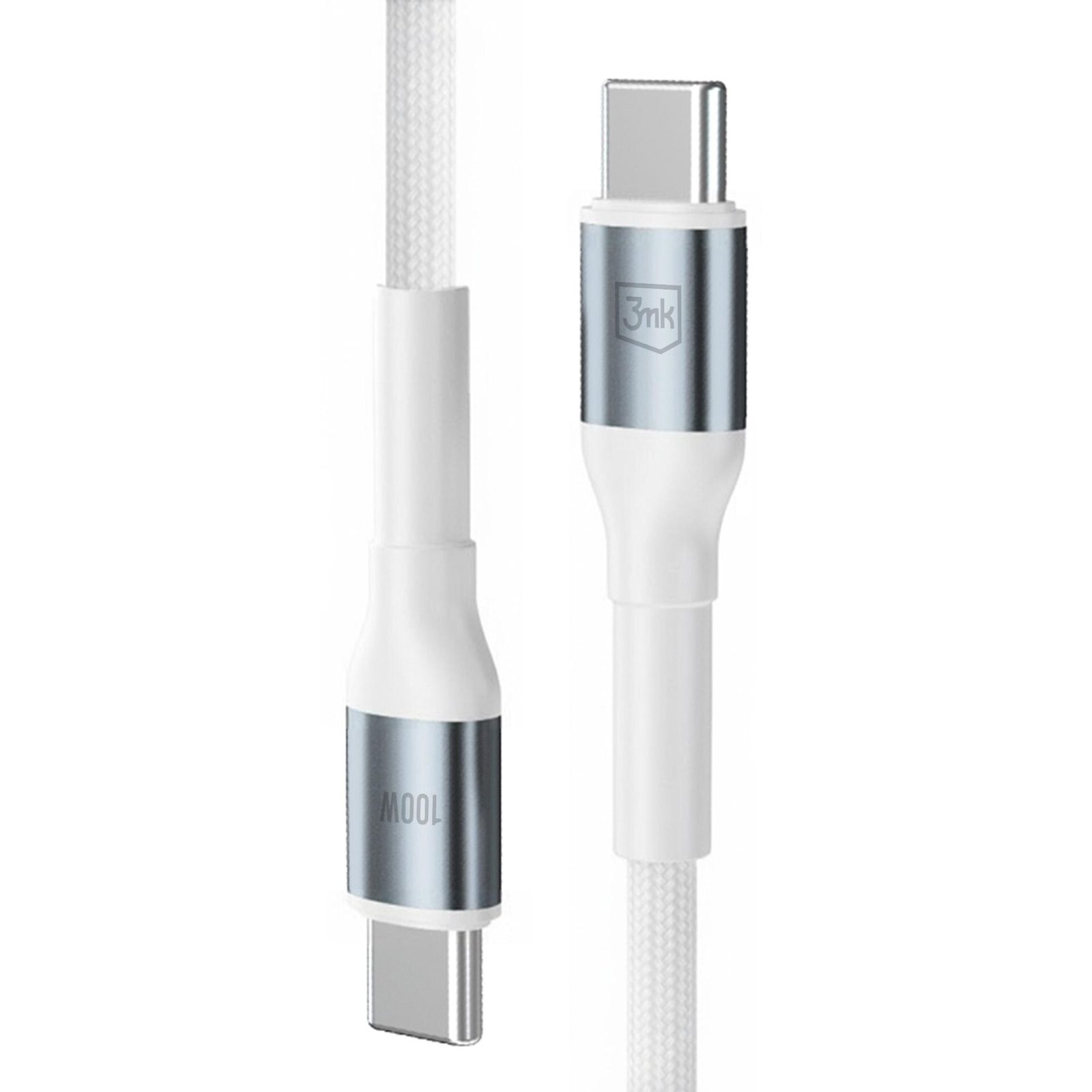 3mk Hyper Cable N-SERIES USB-C / USB-C 2 m PD 3.0 QC 3.0 20 V/5 A 100 W – vit, bild 4