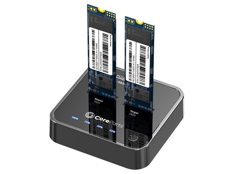 CoreParts MS-CLONER-NVME M.2 NVMe-kloningsdocka USB 3.2 Gen 2 Type-C, svart