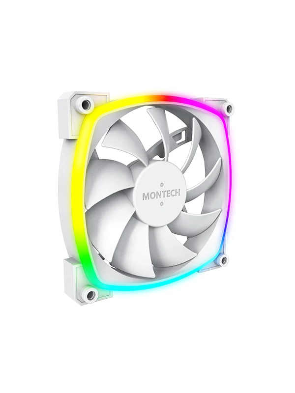 Montech AX120 PWM WH - Chassi fläkt - 120mm - Vit med RGB LED - 27 dBA