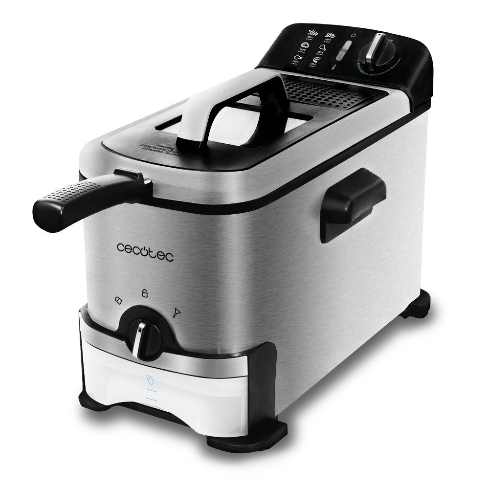 Cecotec CleanFry Infinity 3000 ProFilter, Fritös, 3 l, 3 l, 190 ° C, Single, Svart, Rostfritt stål