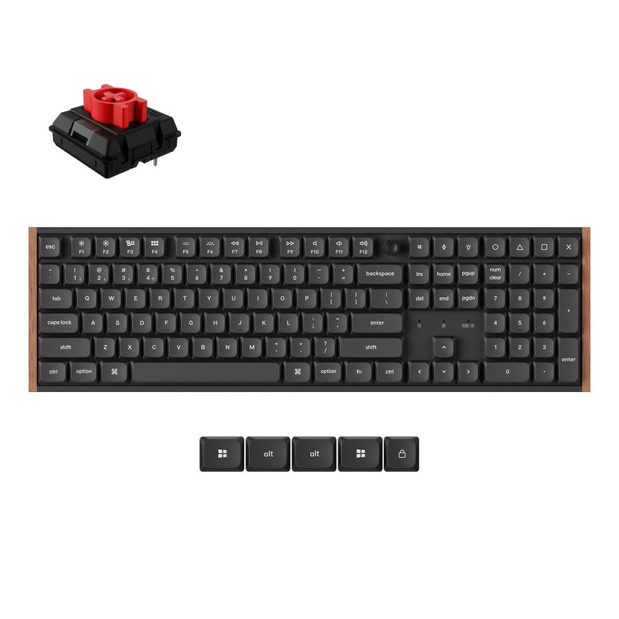 Keychron K5 Ultra Wood Black Wireless Pom Red
