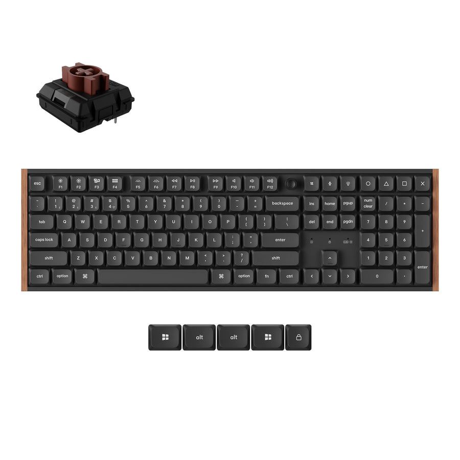 Keychron K5 Ultra Wood Black Wireless Pom Brown