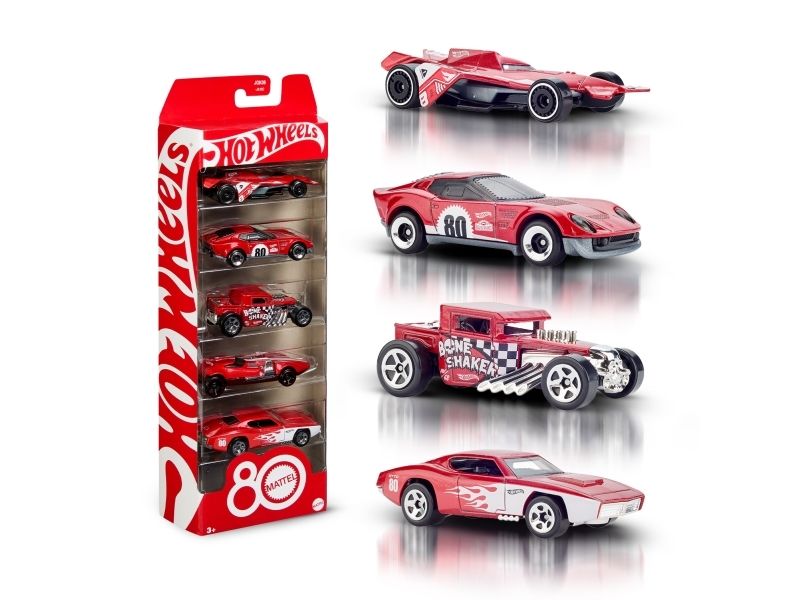 Hot Wheels Mattel 80th 5 Pack