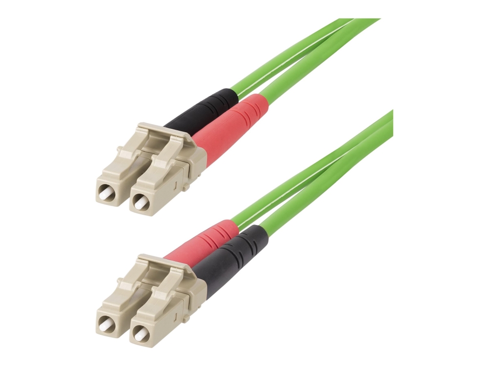 StarTech.com 5m (15ft) LC to LC (UPC) OM5 Multimode Fiber Optic Cable, 50/125µm Duplex LOMMF Zipcord, VCSEL, 40G/100G, Bend Insensitive, Low Insertion Loss, LSZH Fiber Patch Cord - Patch-kabel - LC/UPC-multiläge (hane) till LC/UPC-multiläge (hane) - 5 m - 5 m - 2.9 mm - fiberoptisk - duplex - 50/125 mikron - OM5 - halogenfri, upp till 100 Gbps dataöverföringshastighet - grön