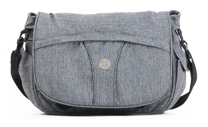 Crescent skötväska rundad, grey melange