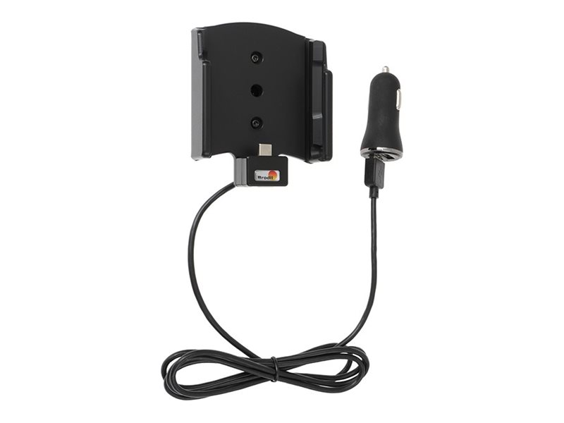 Brodit - Bilhållare/-laddare för mobiltelefon - med USB-kabel och adapter för cigarruttag - svart - för Samsung Galaxy Xcover 5