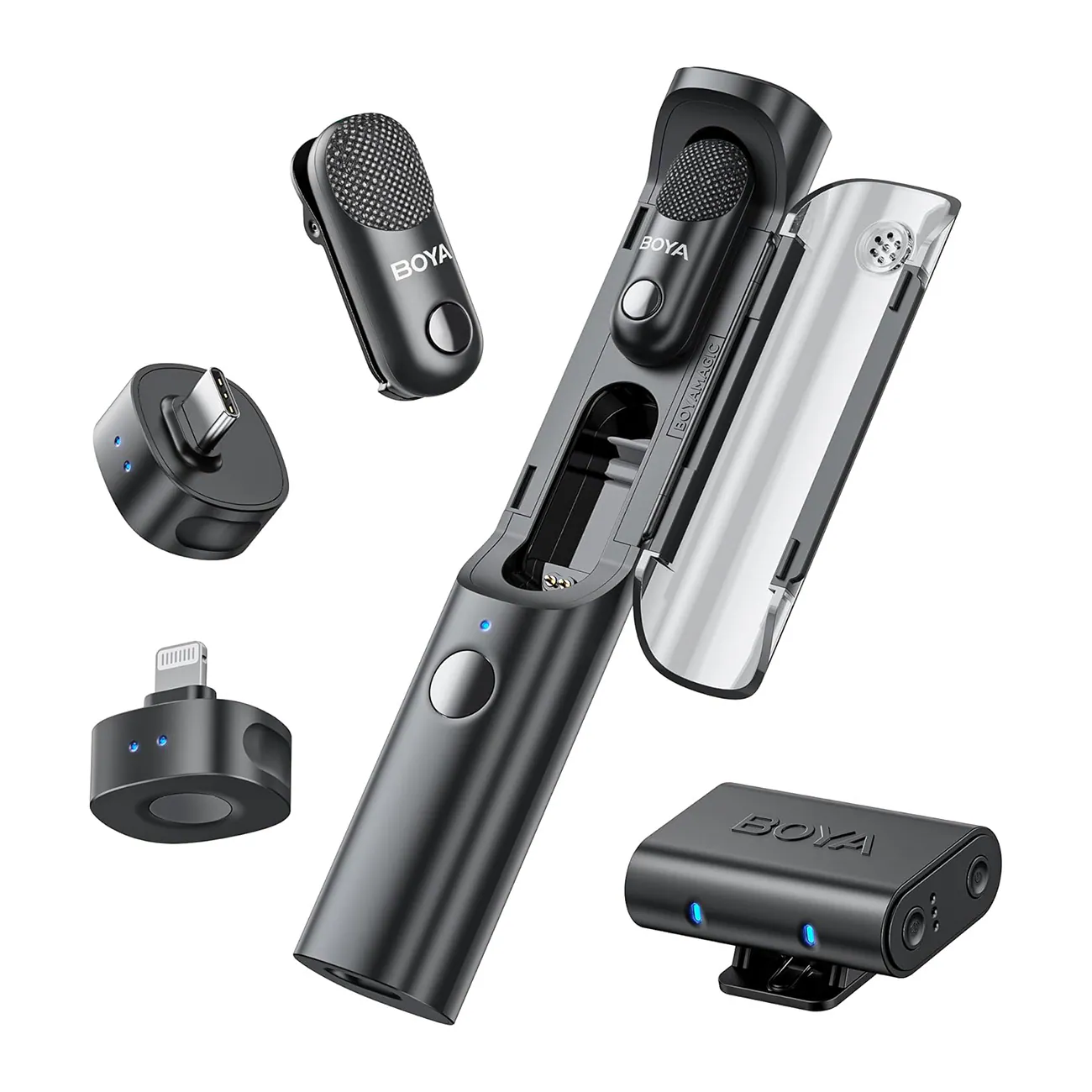 BOYA Transformable Microphone Magic 02, 3,5mm/Lightning/USB-C