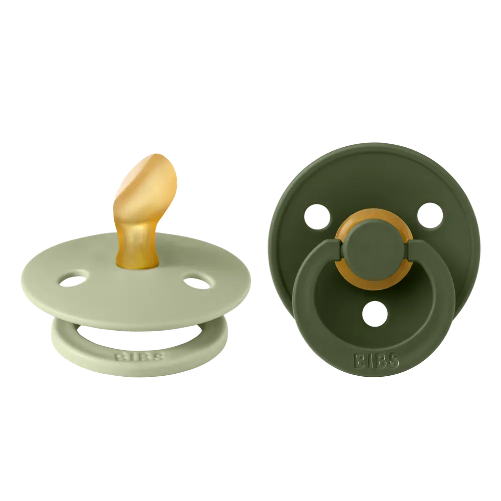 BIBS - Pacifier Colour 2 PACK Latex - Sage/Hunter Green - Size 1