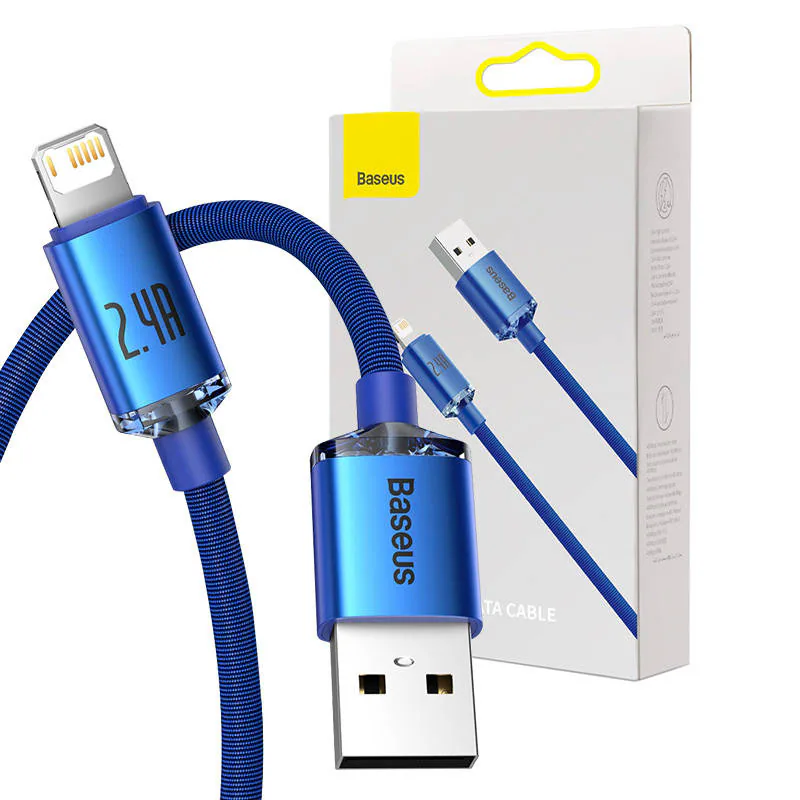 Baseus CAJY000003 USB-A till Lightning-kabel 1,2 m 2,4 A, blå, bild 3