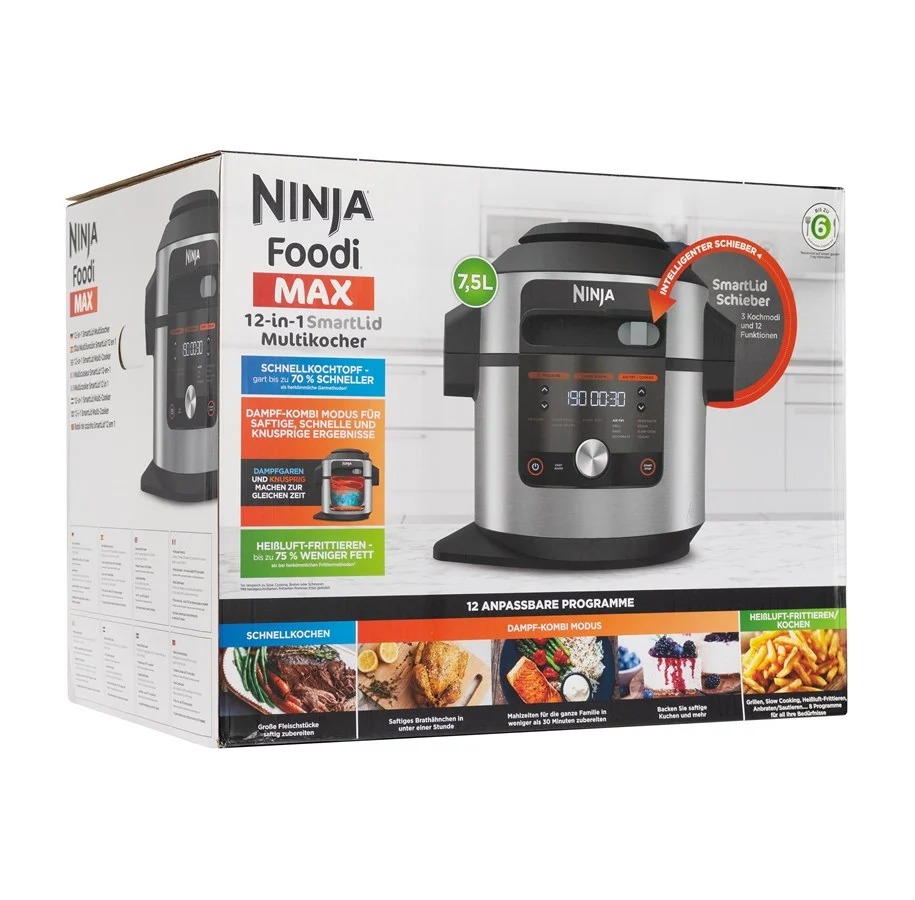 Ninja OL650EU, 7,5 l, 1760 W, Svart, Rostfritt stål, 6 personer, Knappar, Rotations-, Manuell