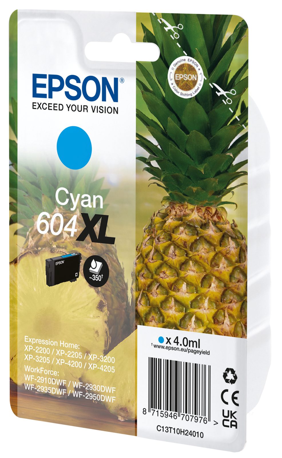 Epson T604XL, cyan bläckpatron, bild 2