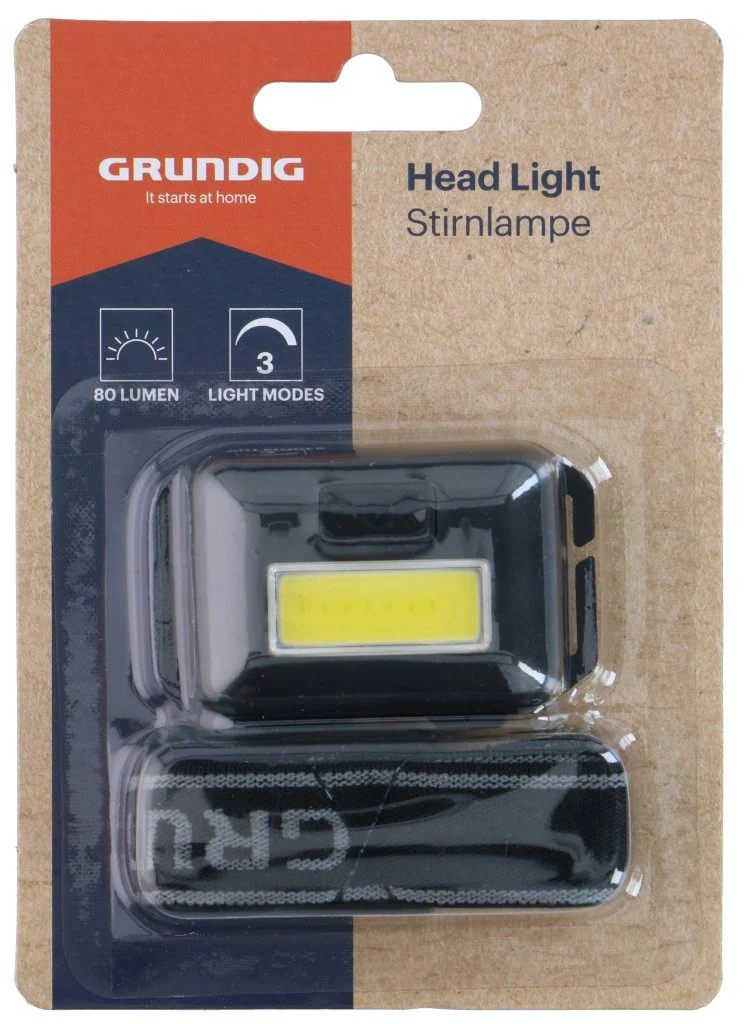 Grundig pannlampa 80 lumen COB LED / LED pannlampa 2 W / justerbar pannlampa för handsfree belysning