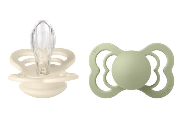 BIBS Pacifier Supreme Silicone Ivory/Sage Size 2 2pcs