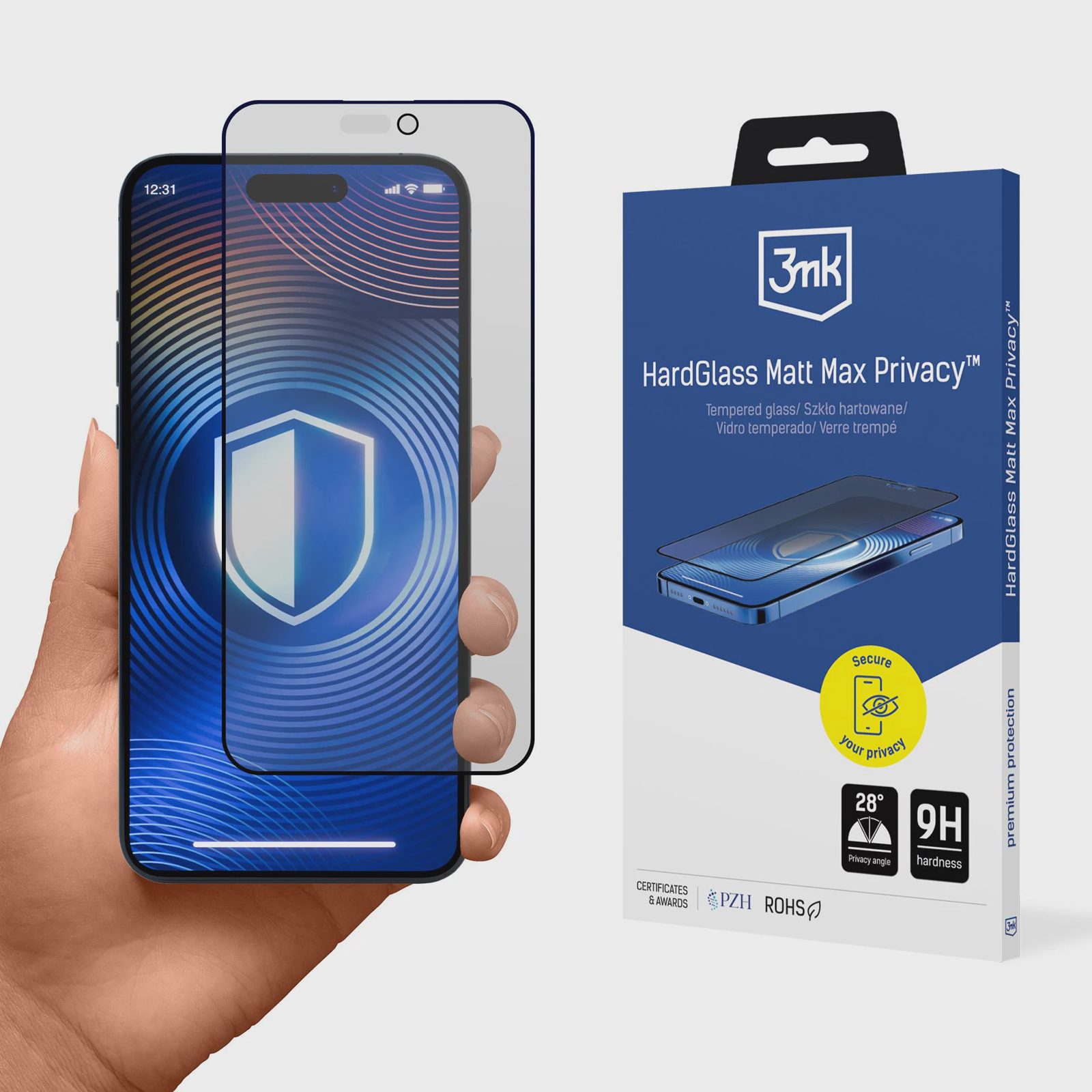 3mk Hardglass Matt Max – härdat glas med maximal integritet för Apple iPhone 15–16