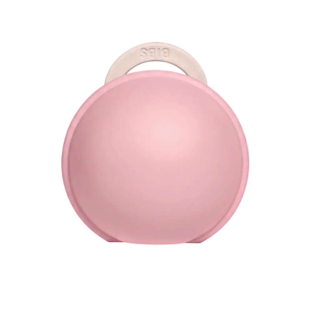 BIBS Colour Pacifier Round Latex Petal Size 2 & BIBS Pacifier Case Mini Baby Pink