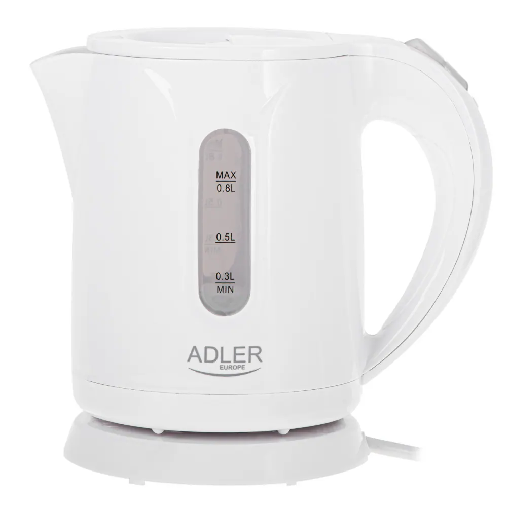 Adler AD 1371W vattenkokare 0,8 l 850 W plast, vit