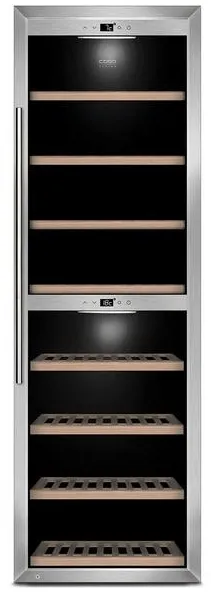 Caso WineComfort 1800 Smart, Vinkylare med kompressor, Fristående, 180 flaska/flaskor, 135 W, Inbyggd lampa, Svart, Rostfritt stål
