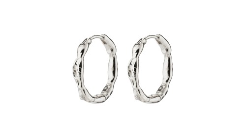 PILGRIM - EDDY Organic Shaped Medium Hoops - Silver-Plated - 18 mm, bild 3