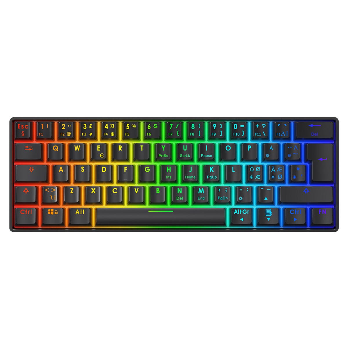 Deltaco Gaming DK470 60 % ISO Hotswap Mekaniskt Gamingtangentbord – Svart