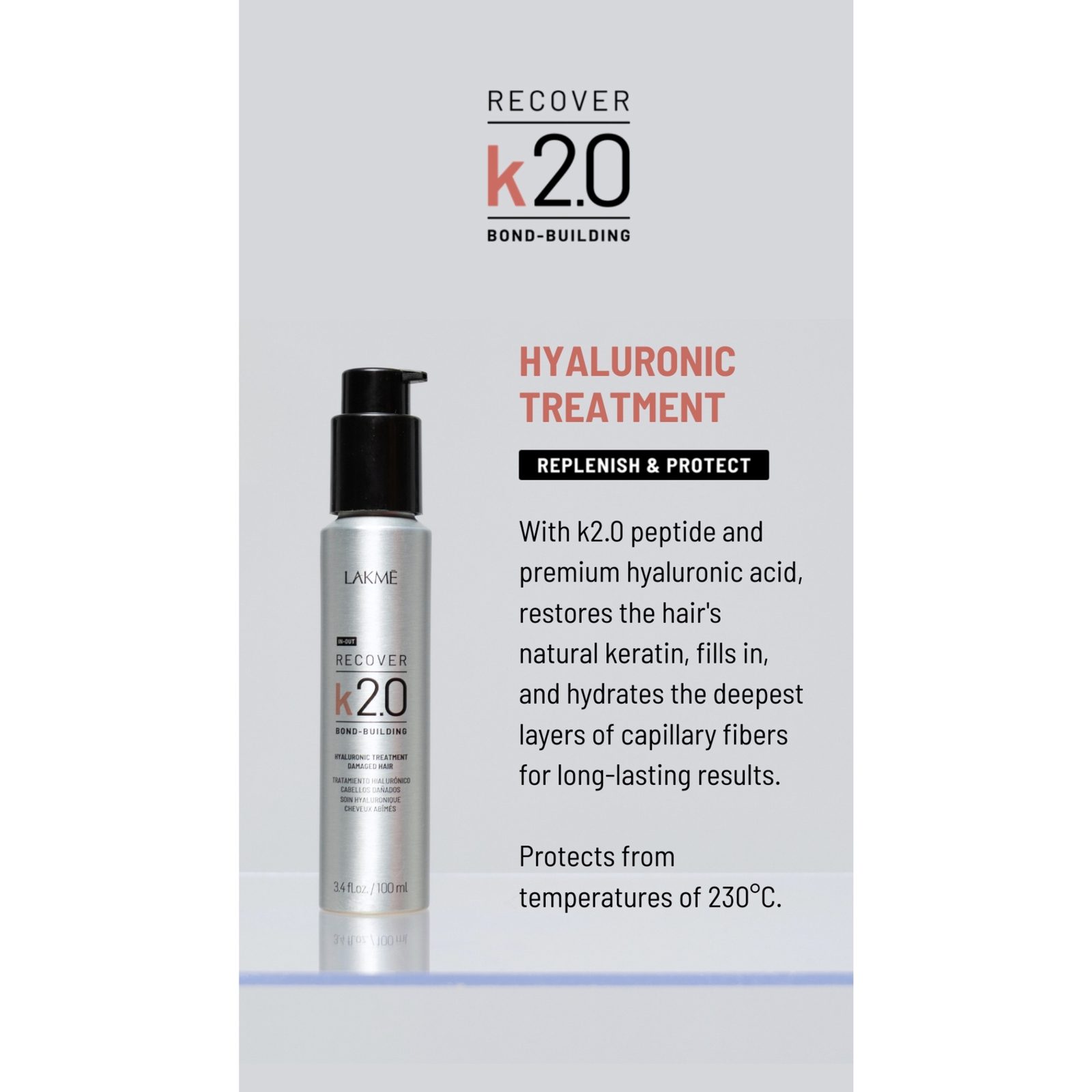 LAKMÉ K2.0 Hyaluronic Treatment 100 ml, bild 2
