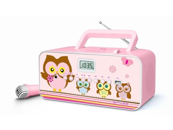 Muse M-29KP bärbar CD/MP3-spelare med radio 30 W med USB, rosa