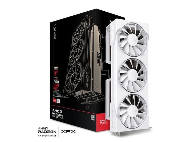 XFX Radeon RX 9070 OC Swift White 16 GB GDDR6, HDMI/3xDP, bild 4