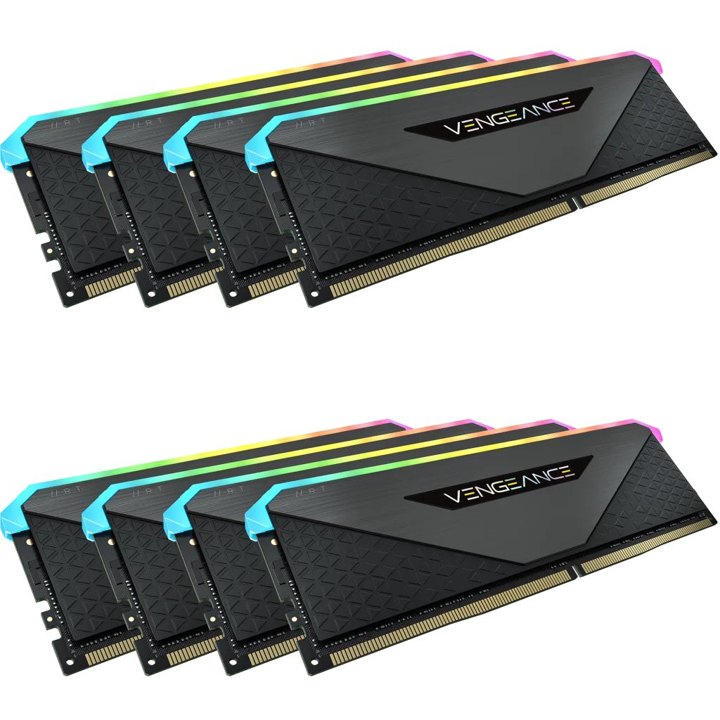 VENGEANCE® RGB RT 256GB (8 x 32GB) DDR4 DRAM 3200MHz C16 Memory Kit – Black