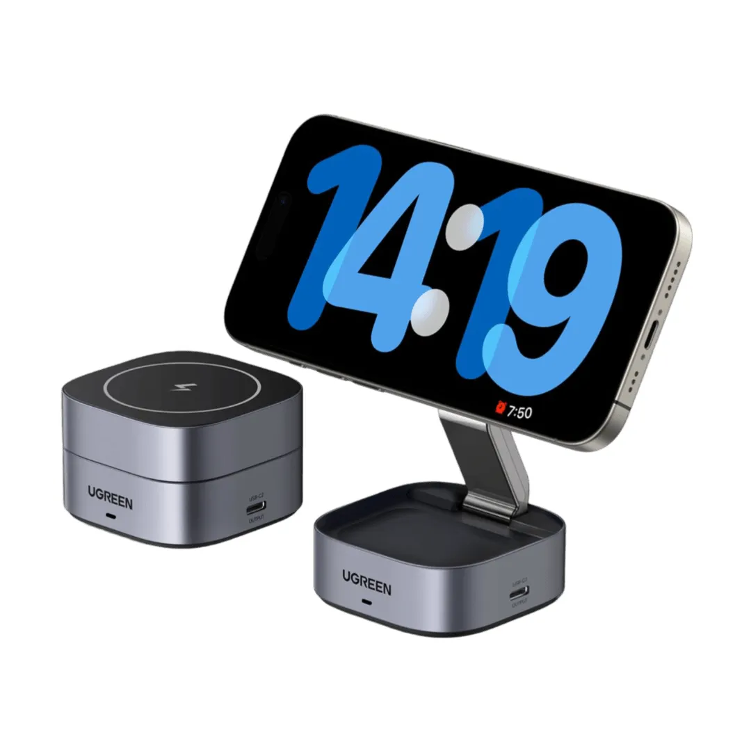 UGREEN Qi 2-i-1 MagSafe Trådlös Laddare med USB-C-port