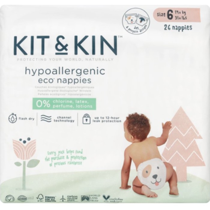 Kit & Kin Eco Nappies Size 6 (14+kg) 24 st